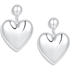 18K Gold Heart Earrings for Women, Valentines Day Gifts Love Dangle Stud Earrings Heart Drop Earrings Statement Earrings for Girl