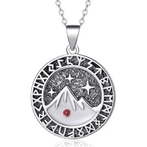 Mountain Mustard Seed Necklace Sterling Silver Faith Can Move Mountains Mustard Seed Mountains Pendant Nature Necklace Viking Jewelry for Women Men Girls Skiers, Hikers, Campers, Climbers and Nature Lovers