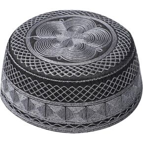 Mens Breathable Muslim Prayer Kufi Skull Cap Embroidery Islam Kufi Headware Takke Praying Beanie Hat Kofia Topi Hat