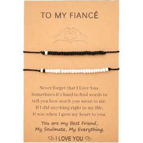 Matching Couples Bracelets for Men Women Boyfriend Girlfriend Husband Wife Birthday Christmas Anniversary Valentines Gifts