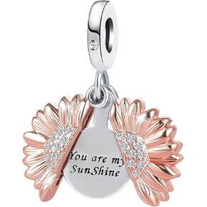 Sunflower Mom Charms Happiness Optimism Honesty Longevity Flower Bead fit Charm Bracelet and Necklace in Saudi Arabia
