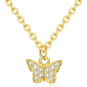 BLOSSOM & HUE 18K Gold Plated Delicate Charm Gold Necklaces | Tiny Pendant Layering Chain | Dainty Gift For Her Minimalist Jewelry