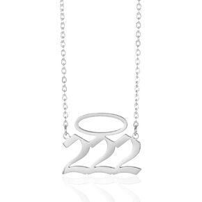 Women Necklace,14K Gold Plated Stainless Steel Minimalist Angel Number 111-999 Pendant Necklace Jewelry Gift for Mother Grandma Girl Daughter Grandaughter Girlfriend