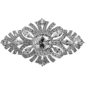 Old European Style Filigree Micro Pave and Marquise CZ Art Deco Oval Brooches Pins