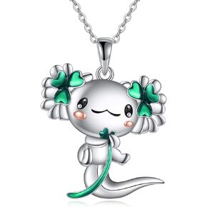 KQF Axolotl Necklace for Women Girls 925 Sterling Silver Axolotl Jewelry Gift Cute Animal Pendant