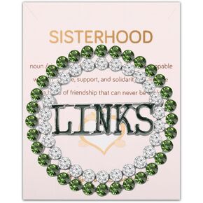 Links Sorority Gift Pretty Green and White Sorority Sister Brooch Pin Sisterhood Jewelry Greek Sorority Bracelet Graduation Gift