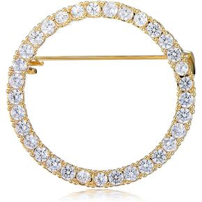Round Brooch for Women Mother Round Rhinestone Brooch Lapel Pin Fashion Brooch Wedding Gift Jewelry for Mother‘s Day