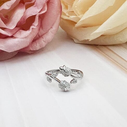 925 Sterling Silver Rose Flower Wrap Rings for Women Wife Mom Daughter Rose Engagement Ring Jewelry Gifts in Saudi Arabia