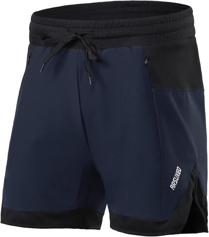 ARSUXEO شورت جري رجالي مع بطانة 4 بوصة للتدريب في صالة الألعاب الرياضية شورت رياضي 2 جيوب بسحاب سريع الجفاف in Kuwait