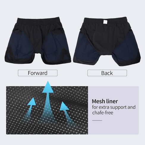 ARSUXEO شورت جري رجالي مع بطانة 4 بوصة للتدريب في صالة الألعاب الرياضية شورت رياضي 2 جيوب بسحاب سريع الجفاف in Kuwait