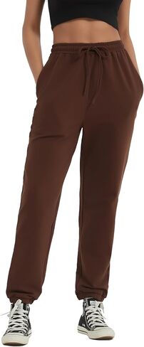 بنطال رياضي نسائي من القطن برباط للركض بنطال مستقيم الساق للسيدات أثناء ممارسة التمارين والركض in Kuwait