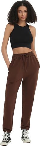 بنطال رياضي نسائي من القطن برباط للركض بنطال مستقيم الساق للسيدات أثناء ممارسة التمارين والركض in Kuwait