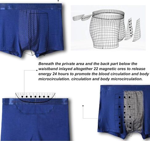 ملابس داخلية للرجال من Ouruikia ملابس داخلية بوكسر مغناطيسية، ملابس داخلية بوكسر وظيفية، ملابس داخلية مشروط قابلة للتنفس in Kuwait