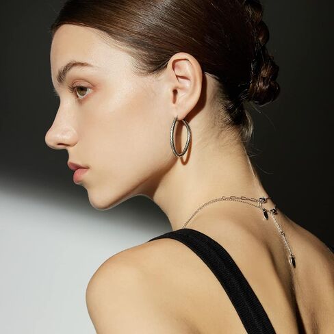 C.Paravano Hoop Earrings for Women | 18K Gold Plated Hoop Earrings | Platinum Hoop Earrings for Women | 925 Sterling Silver Hoop Earrings | Huggie Earrings for Women in Kuwait