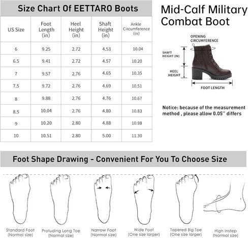 EETTARO Women's Fashion Chunky Heel Ankle Boots Lug Sole Lace Up Boot Ladies Side Zip Round Toe Anti-Slip Booties in Kuwait