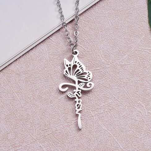 Sister Gifts Butterfly Necklace for Sister Sterling Silver Faith Pendant Necklace for Sister Birthday Gift for Best Friend Christmas Long Distance Jewelry Gifts for Girls Women in Kuwait