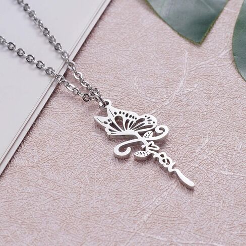 Sister Gifts Butterfly Necklace for Sister Sterling Silver Faith Pendant Necklace for Sister Birthday Gift for Best Friend Christmas Long Distance Jewelry Gifts for Girls Women in Kuwait