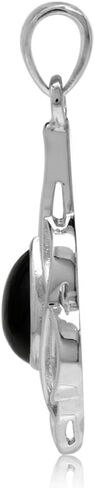 Silvershake Genuine Cabochon Stones White Gold Plated 925 Sterling Silver Celtic Knot Drop Solitaire Pendant Jewelry for Women in Saudi Arabia