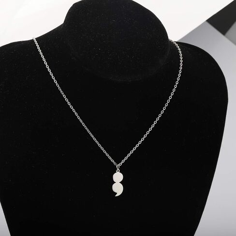 Mental Health Awareness Necklace Semicolon Motivational Pendant Necklace Project Semicolon Jewelry in Saudi Arabia