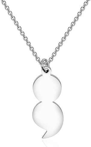 Mental Health Awareness Necklace Semicolon Motivational Pendant Necklace Project Semicolon Jewelry in Saudi Arabia