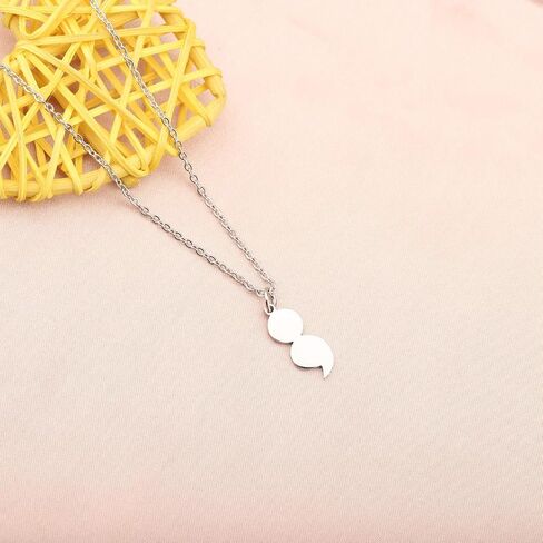 Mental Health Awareness Necklace Semicolon Motivational Pendant Necklace Project Semicolon Jewelry in Saudi Arabia