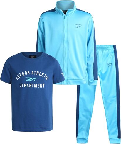 Reebok Boys Joggers Set - 3 Piece Boys Tracksuit Set with Tricot Zip Up Jacket Athletic Cotton T-Shirt and Jogger Sweatpants in Saudi Arabia