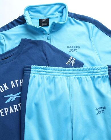 Reebok Boys Joggers Set - 3 Piece Boys Tracksuit Set with Tricot Zip Up Jacket Athletic Cotton T-Shirt and Jogger Sweatpants in Saudi Arabia