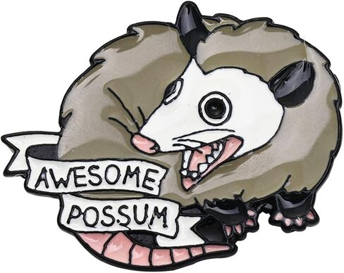 Awesome Possum Enamel Brooch Pin - Cartoon Cute Animal Badge for Women and Men's Fashion Jewelry Accessories in Saudi Arabia
