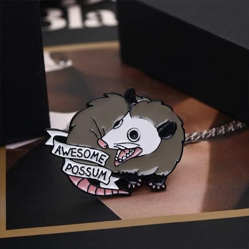 Awesome Possum Enamel Brooch Pin - Cartoon Cute Animal Badge for Women and Men's Fashion Jewelry Accessories in Saudi Arabia
