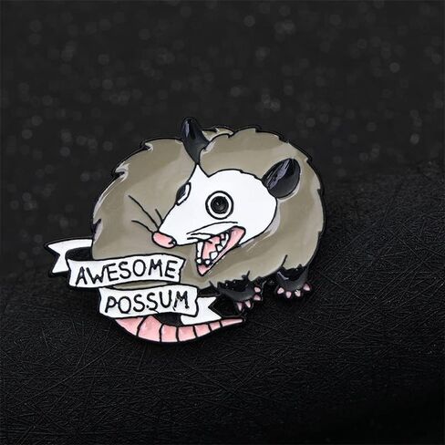 Awesome Possum Enamel Brooch Pin - Cartoon Cute Animal Badge for Women and Men's Fashion Jewelry Accessories in Saudi Arabia
