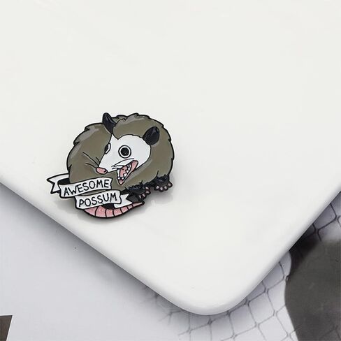 Awesome Possum Enamel Brooch Pin - Cartoon Cute Animal Badge for Women and Men's Fashion Jewelry Accessories in Saudi Arabia