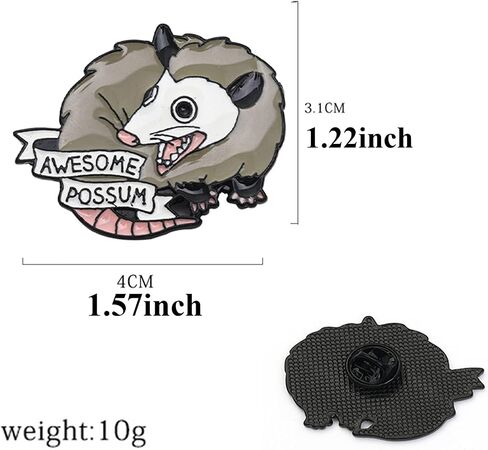Awesome Possum Enamel Brooch Pin - Cartoon Cute Animal Badge for Women and Men's Fashion Jewelry Accessories in Saudi Arabia