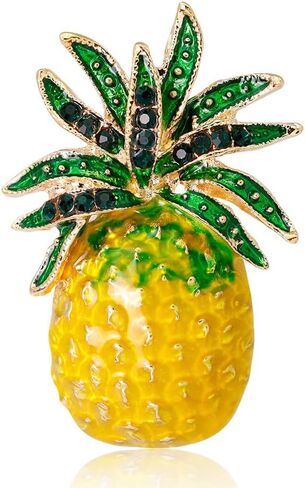 Pineapple Brooch Summer Fresh Drip Oil Fruit Corsage Creative Fruit Enamel Pins Fashion Pineapple Shape Casual Decoration Office Jewelry Gifts for Jackets Shirts Canvas Bags, Metal, no gemstone in Kuwait