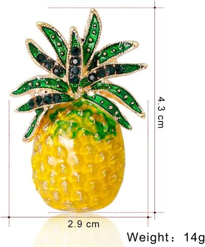 Pineapple Brooch Summer Fresh Drip Oil Fruit Corsage Creative Fruit Enamel Pins Fashion Pineapple Shape Casual Decoration Office Jewelry Gifts for Jackets Shirts Canvas Bags, Metal, no gemstone in Kuwait