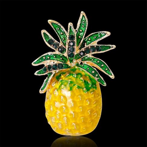 Pineapple Brooch Summer Fresh Drip Oil Fruit Corsage Creative Fruit Enamel Pins Fashion Pineapple Shape Casual Decoration Office Jewelry Gifts for Jackets Shirts Canvas Bags, Metal, no gemstone in Kuwait