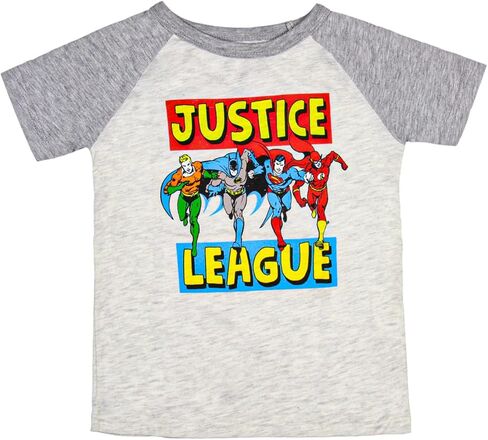 تي شيرت برسوم جرافيك للأولاد من DC Comics للأولاد من Justice League Superhero Lineup Raglan Kids للشباب in Saudi Arabia