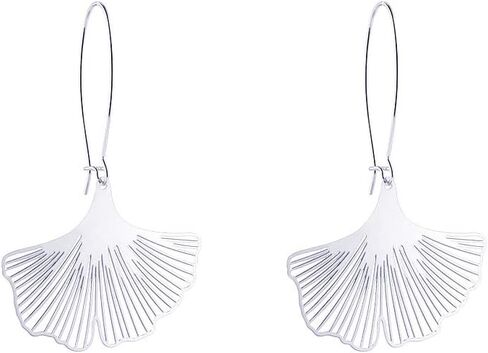VU100 Ginkgo Leaf Earrings , Gold/Stainless Steel/Rose Gold Plated Big Fashion Design Boho Drop Dangle Geometric Statement Lightweight Earring for Women Girls Jewelry Gifts for Birthday Thanksgiving Christmas in Saudi Arabia