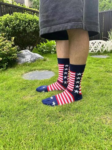 جوارب العلم الوطني للرجال، جوارب جديدة مخططة بنجوم أمريكية منقوشة in Kuwait