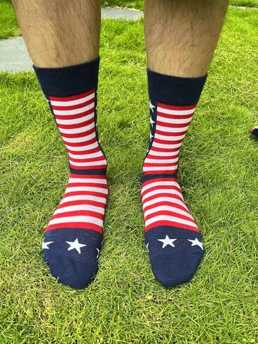 جوارب العلم الوطني للرجال، جوارب جديدة مخططة بنجوم أمريكية منقوشة in Kuwait
