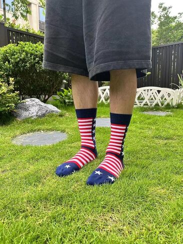 جوارب العلم الوطني للرجال، جوارب جديدة مخططة بنجوم أمريكية منقوشة in Kuwait