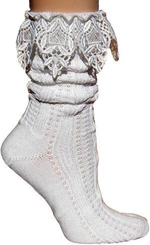 فوت ترافيك - جوارب دانتيل متدلية للنساء، لون ابيض in Kuwait