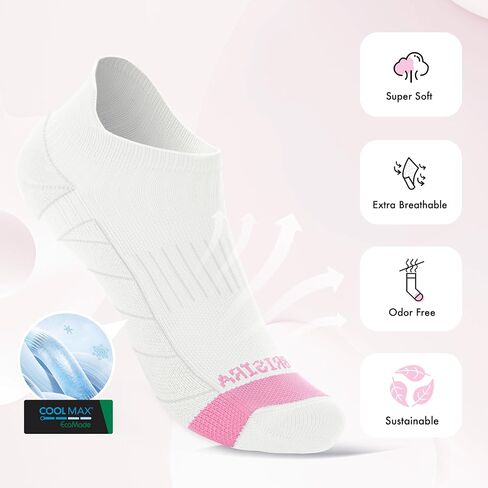 بريسيرا Coolmax الخيزران النساء جوارب الجري ضغط 3 أزواج منخفضة قطع الكاحل رياضي التحكم في الرائحة مكافحة نفطة خففت in Saudi Arabia