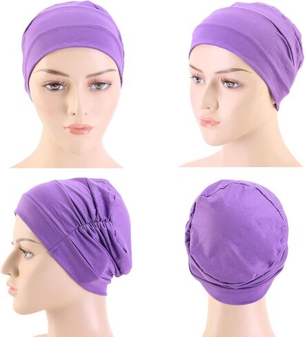 10 قطع من قبعة بيني المترهلة للعلاج الكيميائي قابلة للتمدد للنساء متعددة الالوان، 6 قطع, متعدد الألوان in Kuwait