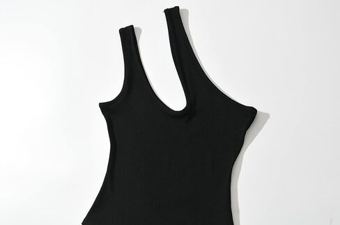 مثير واحد الكتف الأبيض ارتداءها الصيف النساء بلا أكمام التخسيس داخلية سوداء in Kuwait