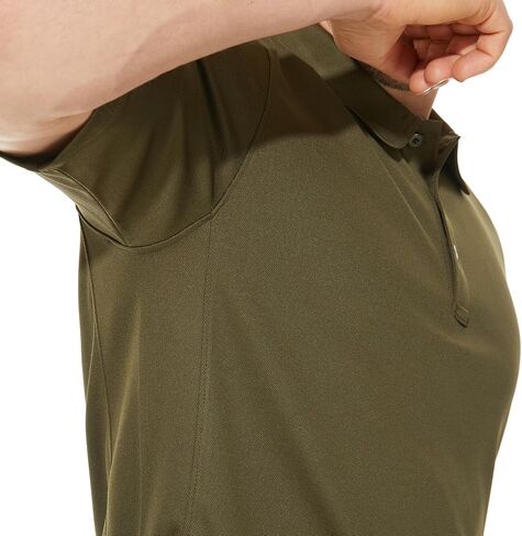 CRYSULLY Men's Tactical T Shirt Short Sleeve Quick Dry Polo Military Pullover Outdoor Golf Shirt Army Tee in Kuwait
