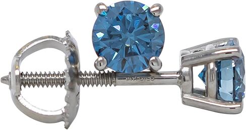 14k Gold Earrings 1.00 Carat Lab-Created Diamond Stud Womens Screw Back VS2-SI1 in Saudi Arabia