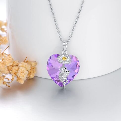 قلادة الضفدع مع قلادة على شكل قلب من الفضة الاسترليني الكريستالية على شكل ضفدع ديزي للنساء والفتيات وهدايا عيد الحب وعيد الميلاد in Kuwait