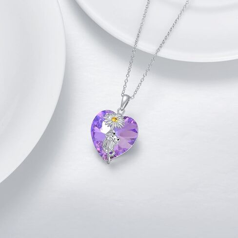 قلادة الضفدع مع قلادة على شكل قلب من الفضة الاسترليني الكريستالية على شكل ضفدع ديزي للنساء والفتيات وهدايا عيد الحب وعيد الميلاد in Kuwait