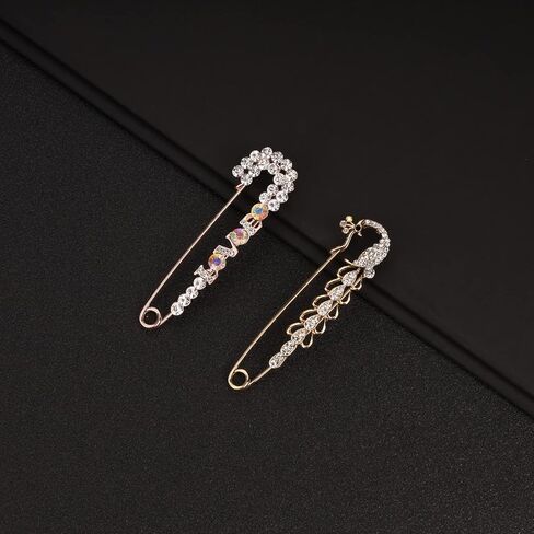 4 Pieces Brooch Pins for Women, Sweater Shawl Clips Set Safety Pins for Crafts, Fashion Crystal Brooch Pin Decoration for Women Shirts Dresses, Rhinestone Brooch Pin for Women Costume Accessory, in Kuwait