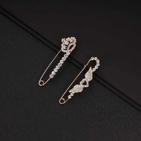 4 Pieces Brooch Pins for Women, Sweater Shawl Clips Set Safety Pins for Crafts, Fashion Crystal Brooch Pin Decoration for Women Shirts Dresses, Rhinestone Brooch Pin for Women Costume Accessory, in Kuwait